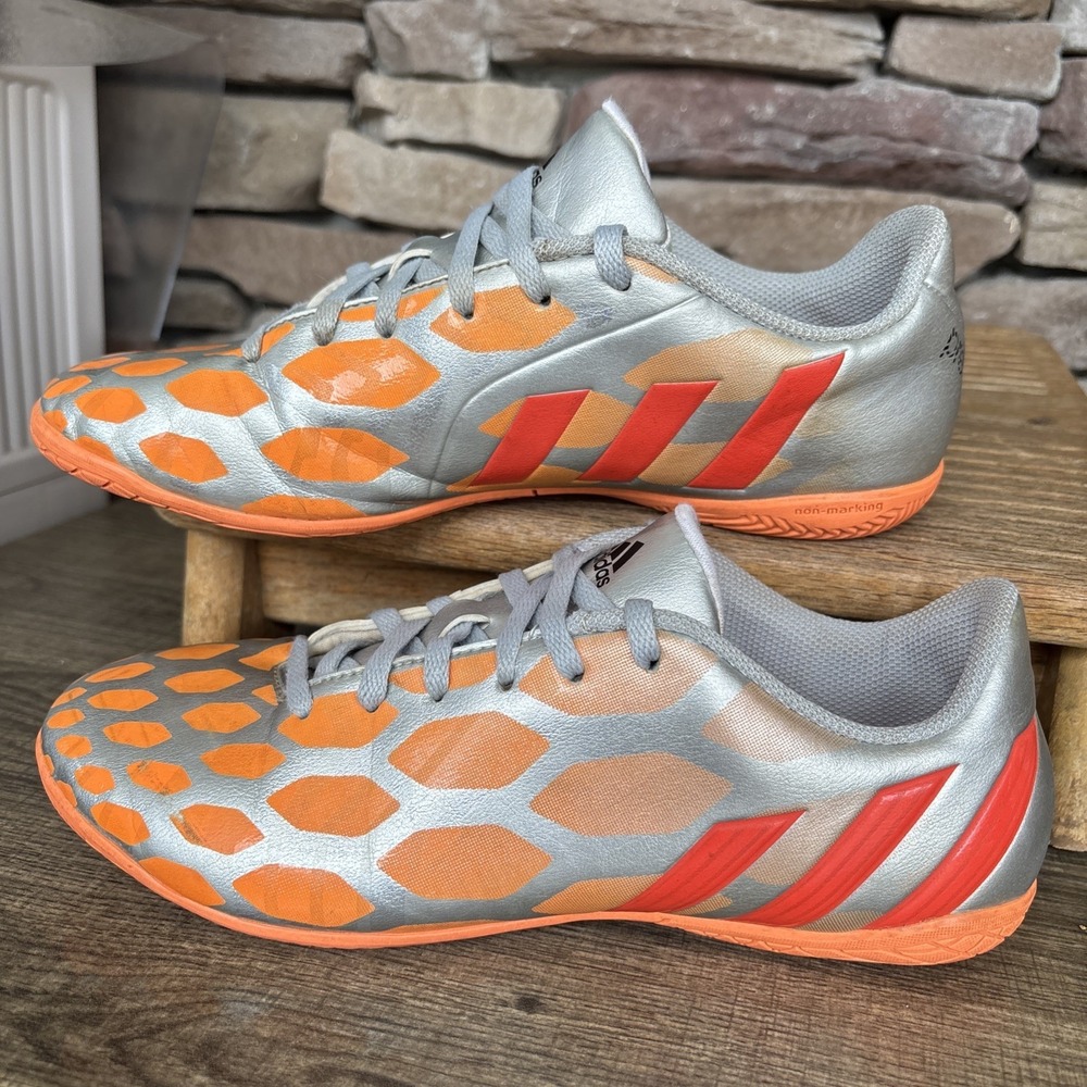 Adidas Predito Indoor Futbol Soccer Shoes Orange Silver Women Comfort Size 8